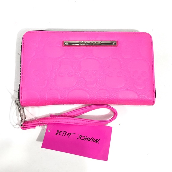 Betsey Johnson Handbags - Betsey Johnson Hot Pink Skull Z/A Wallet Wristlet